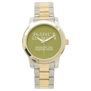 Time Spent Together GPS Coordinates Personalised Watch
