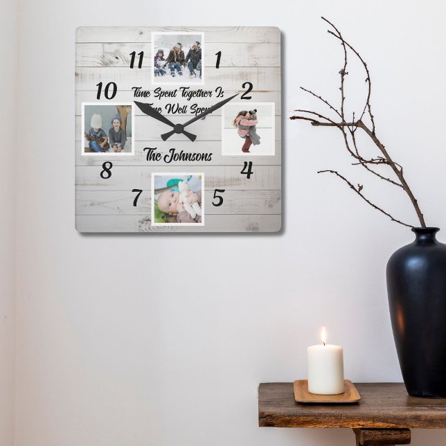 Time Spent Together Is Time Well Spent Photo  Square Wall Clock (Creator Uploaded)