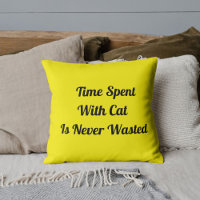 Time Spent With Cat Personalised Bright Yellow
