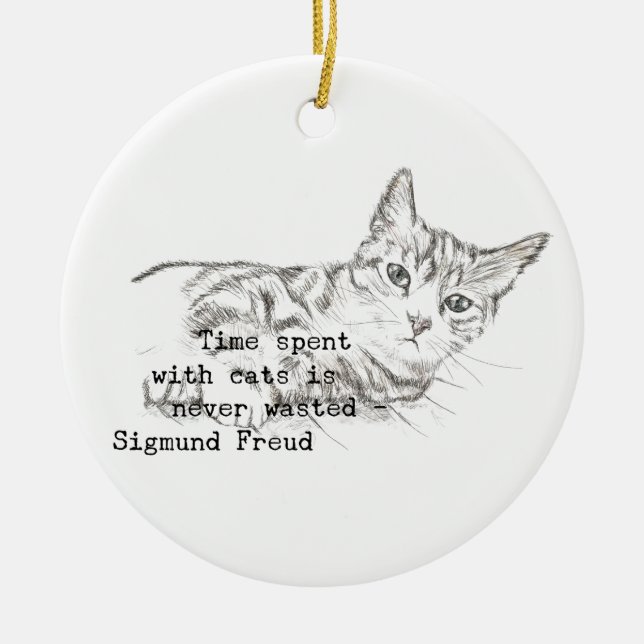 Time Spent with Cats . . . Ceramic Tree Decoration (Front)