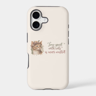 Time Spent With Cats Cute Cat Watercolor Design