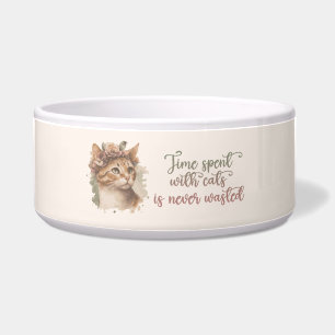 Time Spent With Cats Cute Cat Watercolor Design