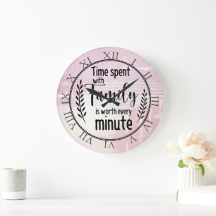 Time Spent With Family Large Clock