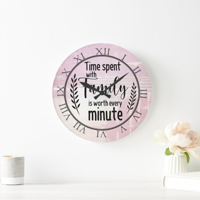 Time Spent With Family Large Clock (Home)