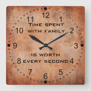 Time Spent with Family Quote Clock