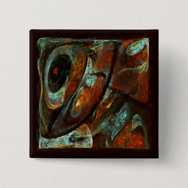 Time Split Abstract Art 15 Cm Square Badge (Front)