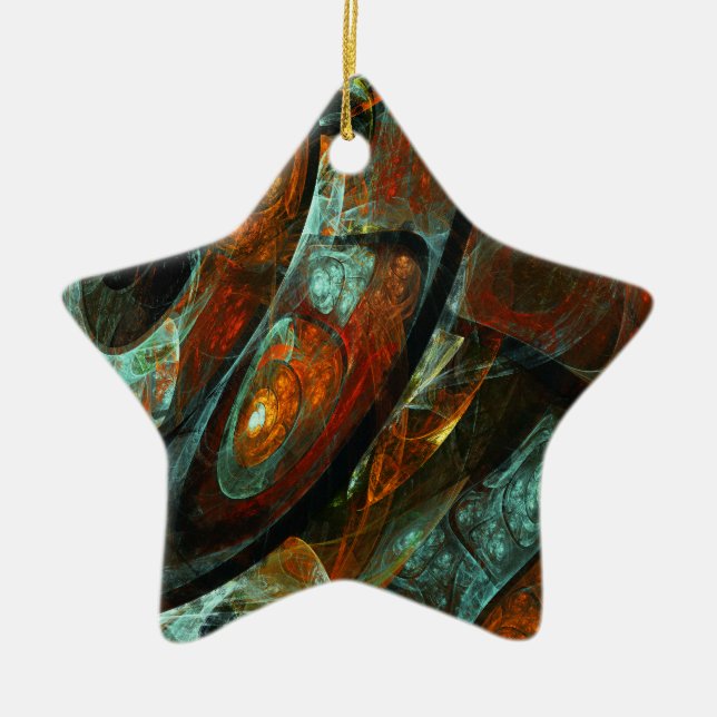 Time Split Abstract Art Ceramic Tree Decoration (Front)