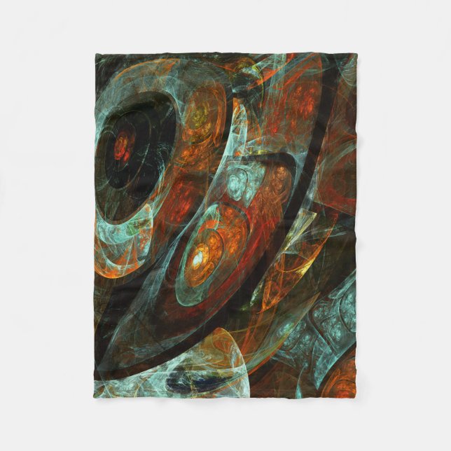 Time Split Abstract Art Fleece Blanket (Front)