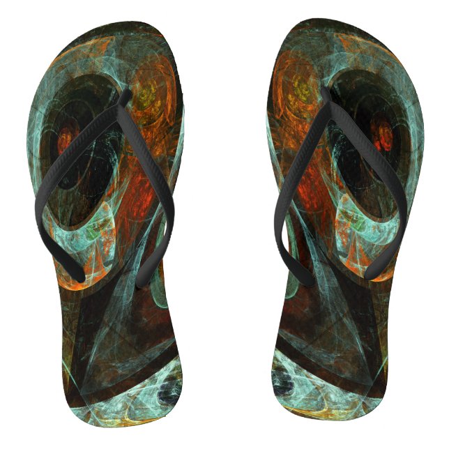 Time Split Abstract Art Jandals (Footbed)
