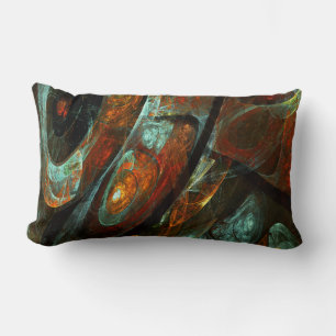 Time Split Abstract Art Lumbar Cushion