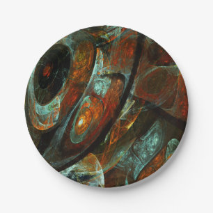 Time Split Abstract Art Paper Plate