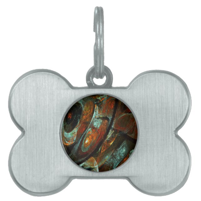 Time Split Abstract Art Pet ID Tag (Front)