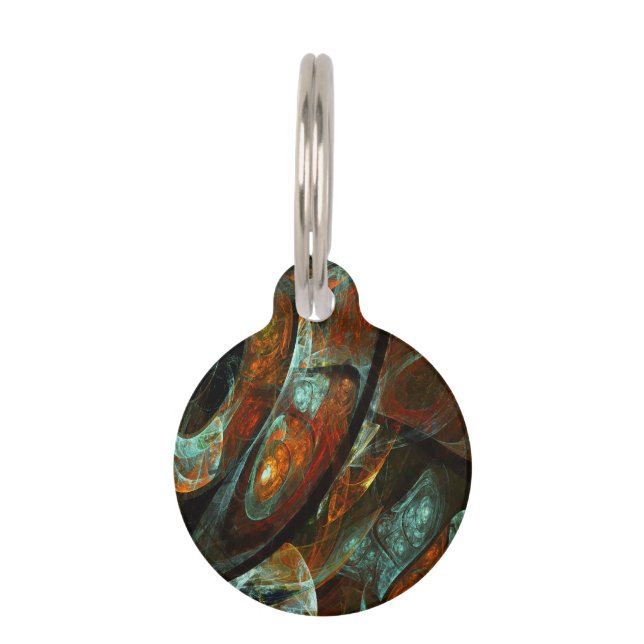Time Split Abstract Art Pet Tag (Front)