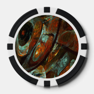 Time Split Abstract Art Poker Chips