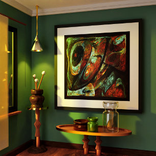 Time Split Abstract Art Poster