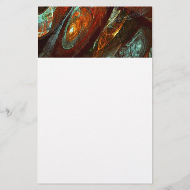 Time Split Abstract Art Stationery (Front)
