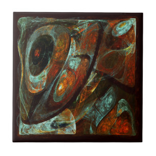 Time Split Abstract Art Tile