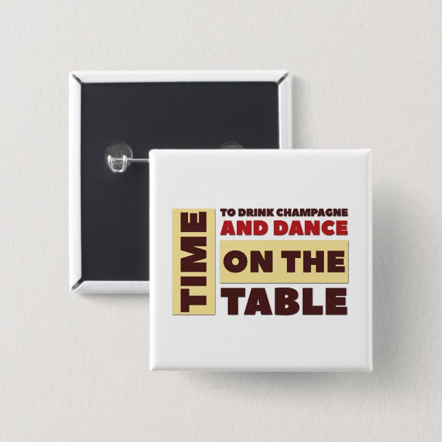 Time  - Square Button (Front & Back)