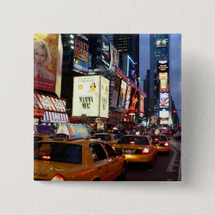 Time Square Taxis 15 Cm Square Badge