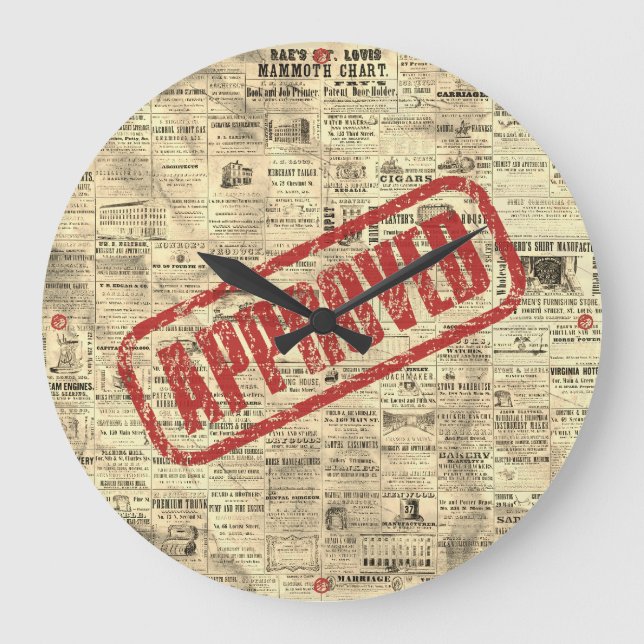 Time Stamped: Vintage Approved Clock (Front)