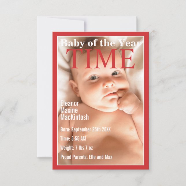 TIME STYLE COVER | BABY ANNOUNCEMENT (Front)