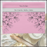 Time to Bake Pink and Black Kitchen Towel<br><div class="desc">Get inspired to bake with this stylish baby pink kitchen towel. Make it yours with a list of your favourite treats or a baking quote to make this truly unique. Complete the look with the matching apron and oven mitt set from the Time to Bake Collection!</div>
