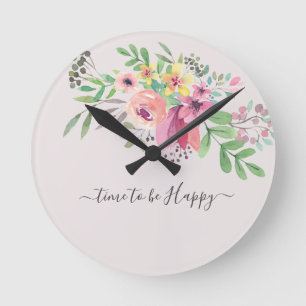 Time to Be Happy Round Clock