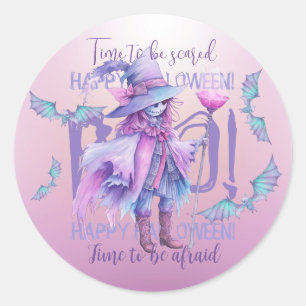 Time to be scared Time to be afraid.  Classic Round Sticker
