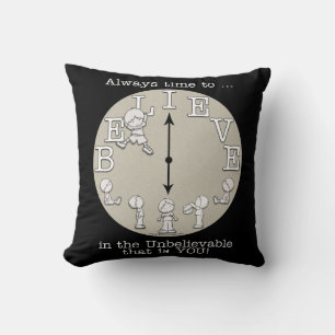 Time To Believe-Little Boy and Clock Cushion