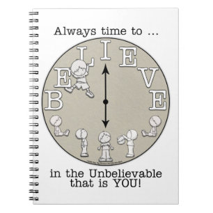 Time To Believe-Little Boy and Clock Spiral Notebook