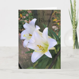Time To Bloom  - White Lillies Card