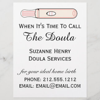 Time To Call The Doula Pregnancy Birth Services Flyer