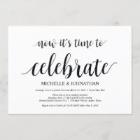 time to celebrate, wedding elopement invites