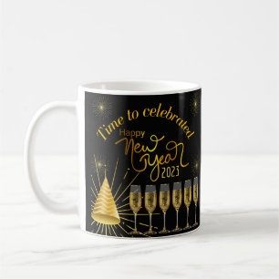 Time to celebrtate happy new year 2023 coffee mug