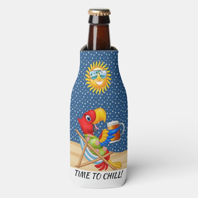 Time To Chill - See Back! Bottle Cooler (Bottle Front)
