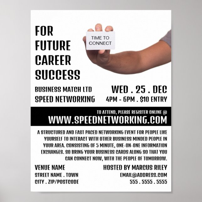 Time to Connect, Speed Networking Event Advert Poster (Front)