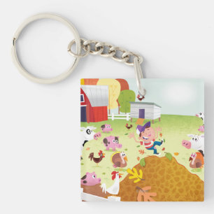 Time to Count - Farmyard Key Ring