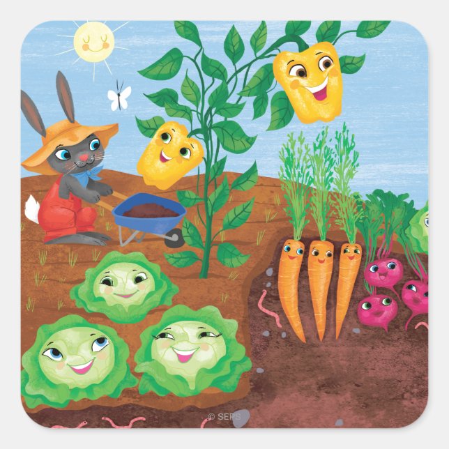 Time To Count-Garden Square Sticker (Front)