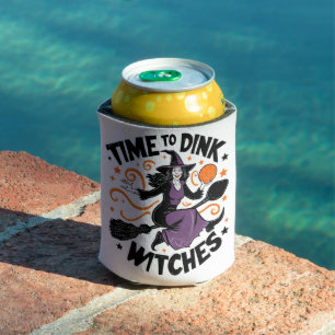 Time to Dink Witches Spooky Pickleball Halloween Can Cooler