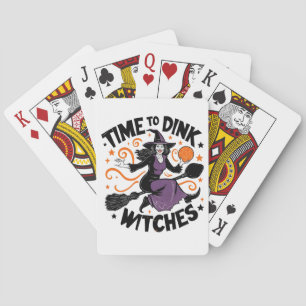 Time to Dink Witches Spooky Pickleball Halloween   Playing Cards