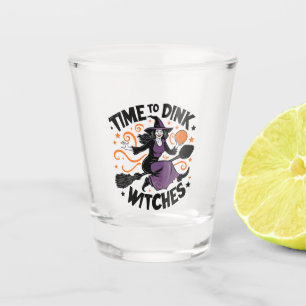 Time to Dink Witches Spooky Pickleball Halloween Shot Glass