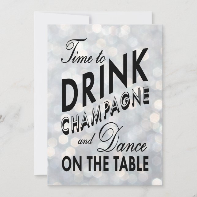 Time to Drink Champagne Holiday Party Invitation (Front)