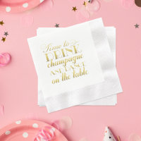 Time to Drink Champagne Quote Gold Wedding