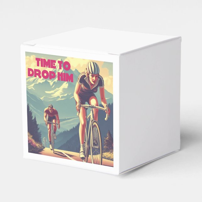Time To Drop Him Cycling Favour Box (Front Side)