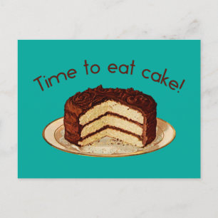 Time to Eat Cake Postcard