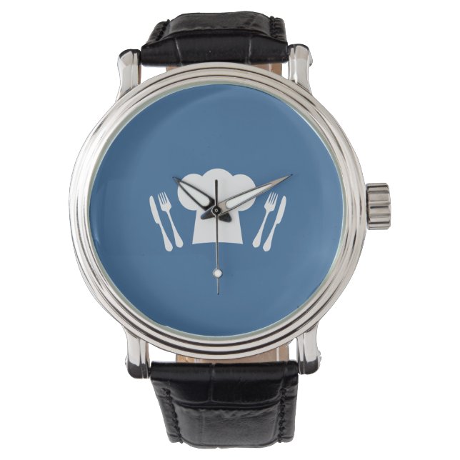 Time to Eat! Chef Hat, Knife and Fork Watch (Front)