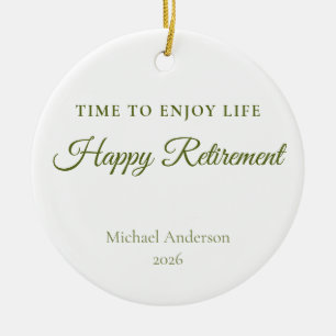 Time to Enjoy Life Retirement Gift Ceramic Tree Decoration