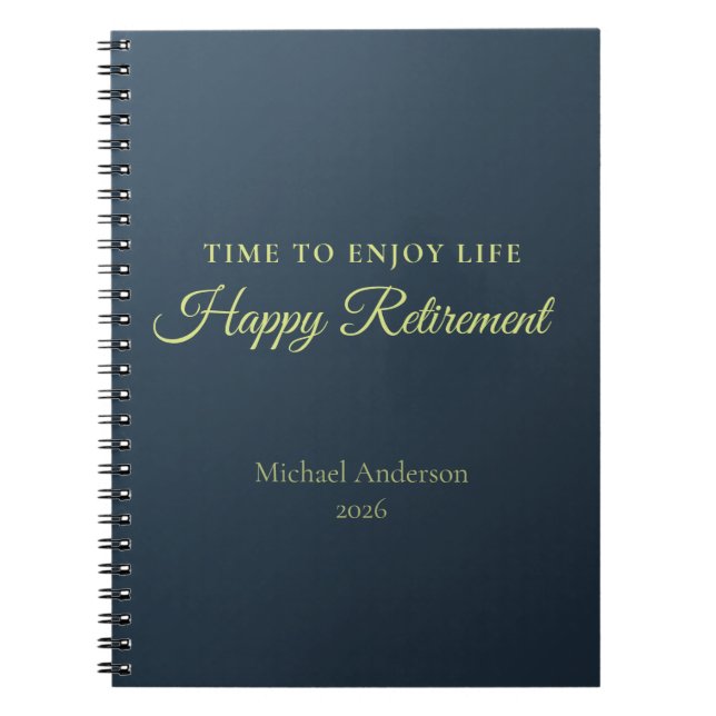Time to Enjoy Life Retirement Gift Notebook (Front)
