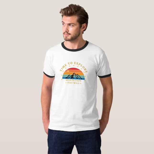 Time to Explore Mountain Shirt – Retro Hiking Tee  (Front Full)
