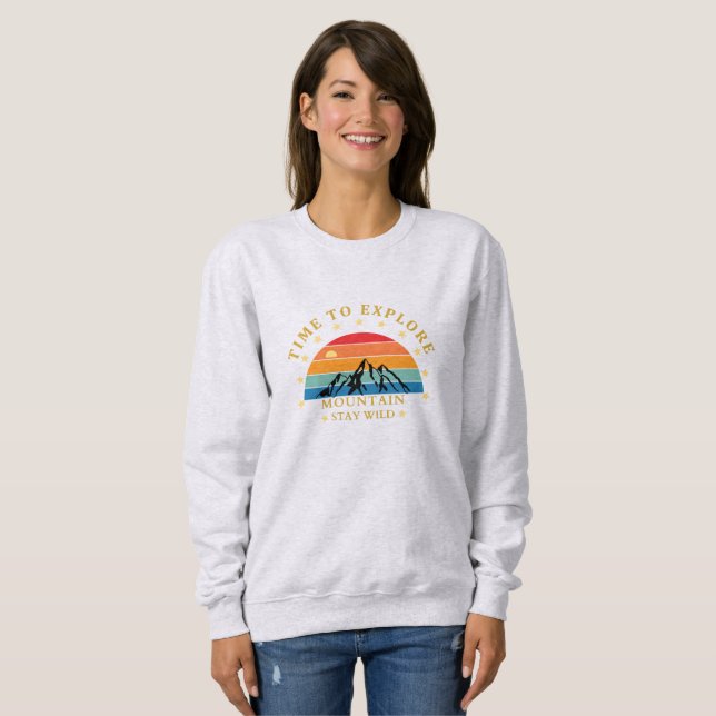 Time to Explore Mountain Shirt – Retro Hiking Tee  (Front Full)